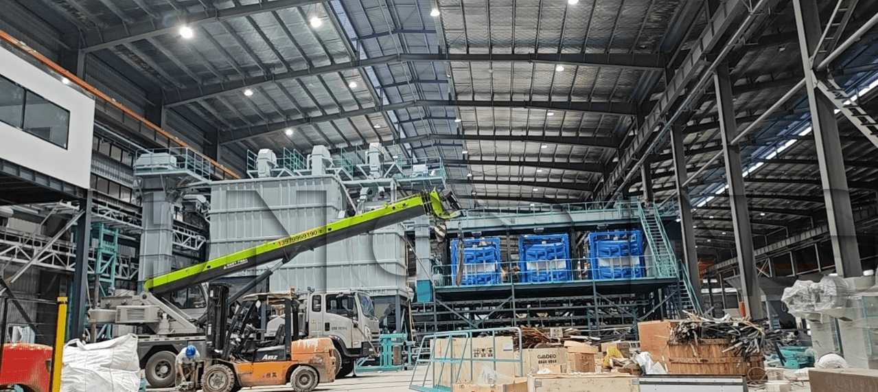 Dry powder mortar production line installation platform